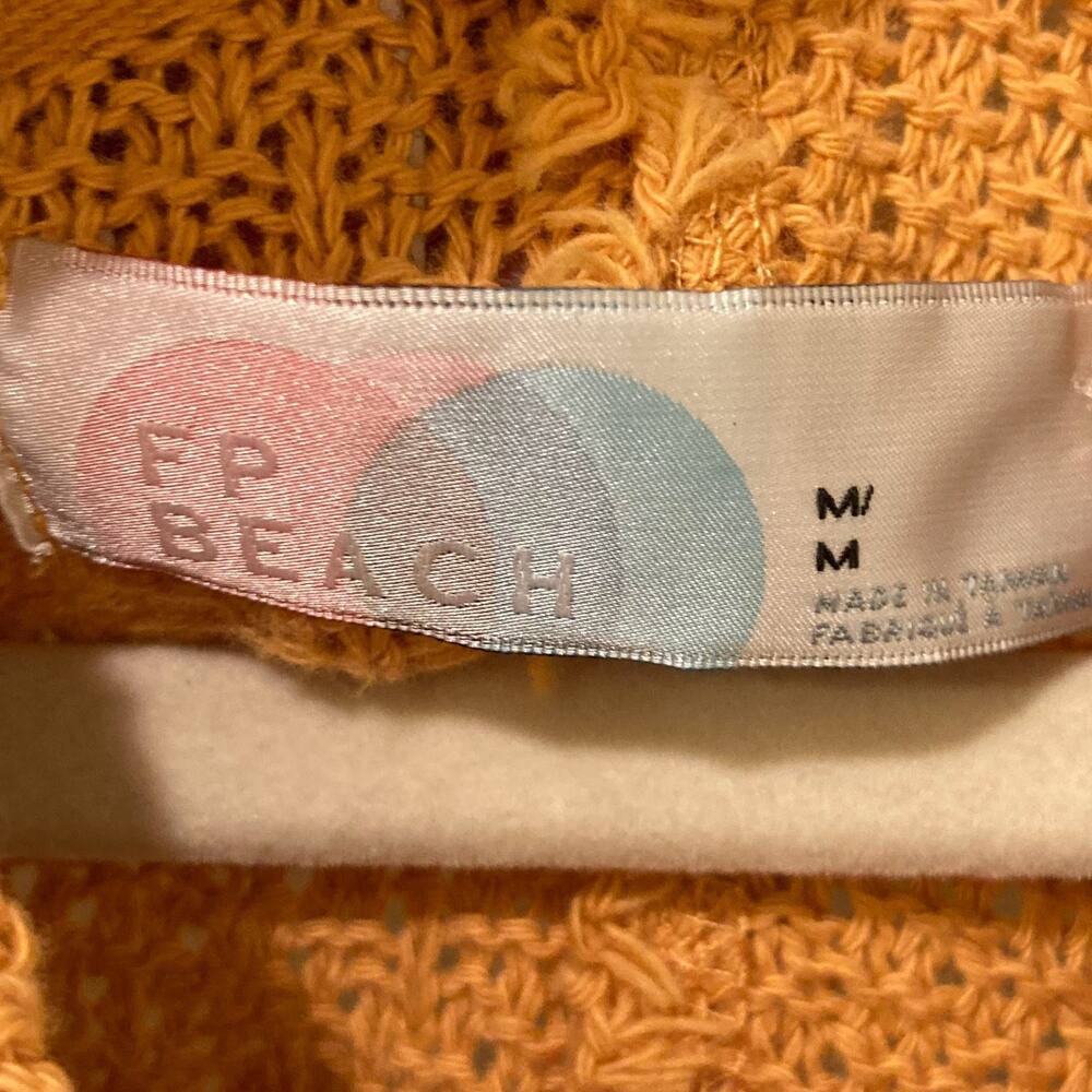Free People Echo Beach Pullover Orange Cowl Neck Slouchy Sweater Size Medium EUC - Picture 2 of 9